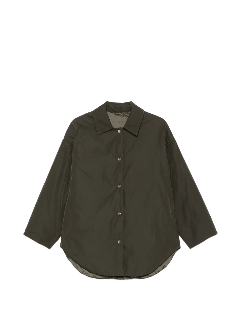 Max Mara Mtccarlotta logo-engraved snap-button coat - Green