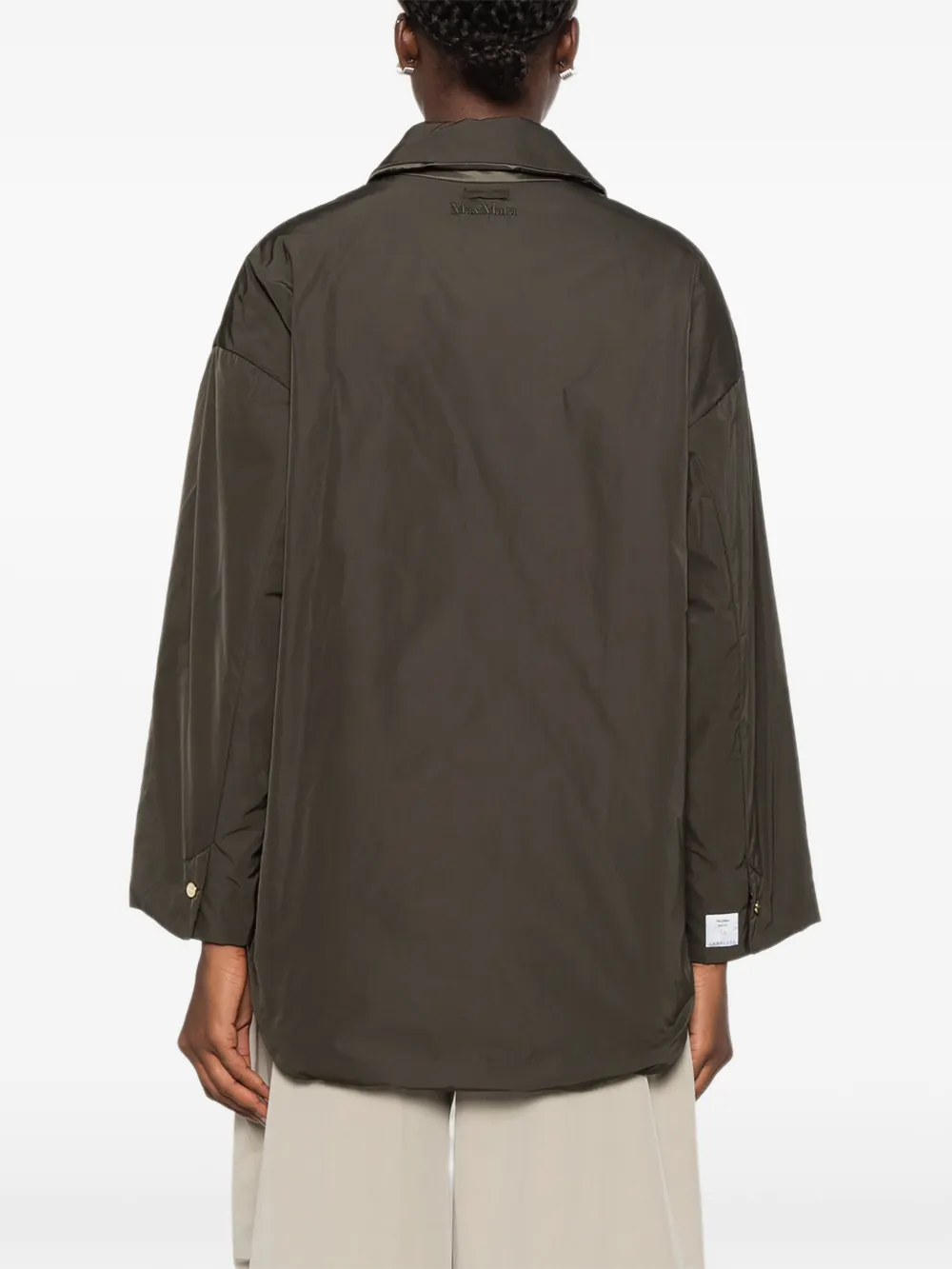 Max Mara Mtccarlotta jas met gegraveerd logo en drukknoop Groen