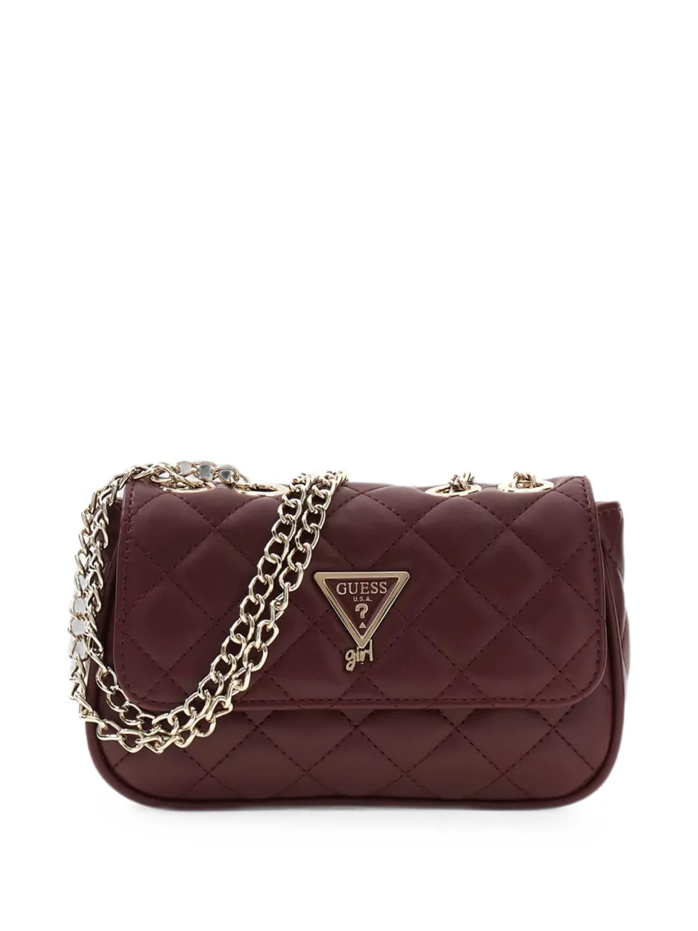 guess kids quilted logo-plaque shoulder bag - Braun