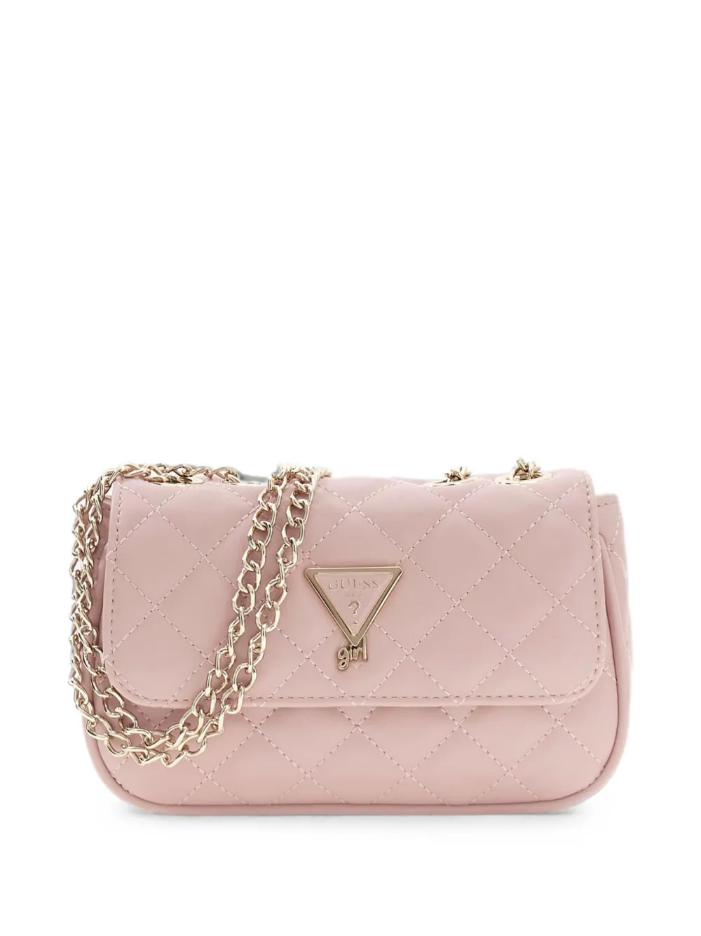 guess kids mini quilted logo-plaque shoulder bag - Rosa