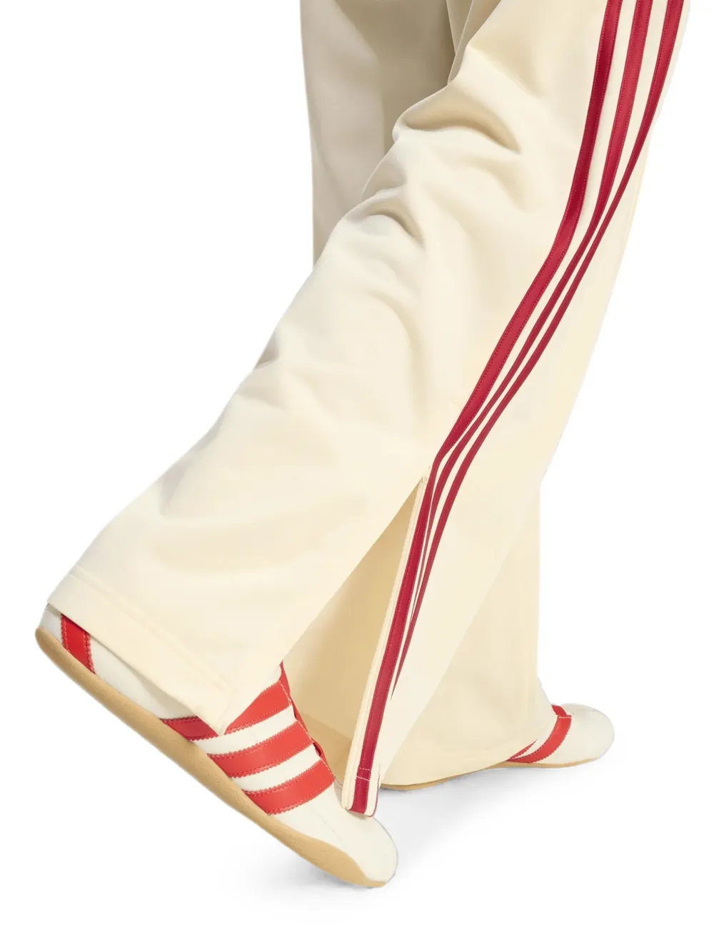 adidas Firebird gestreepte trainingsbroek Beige