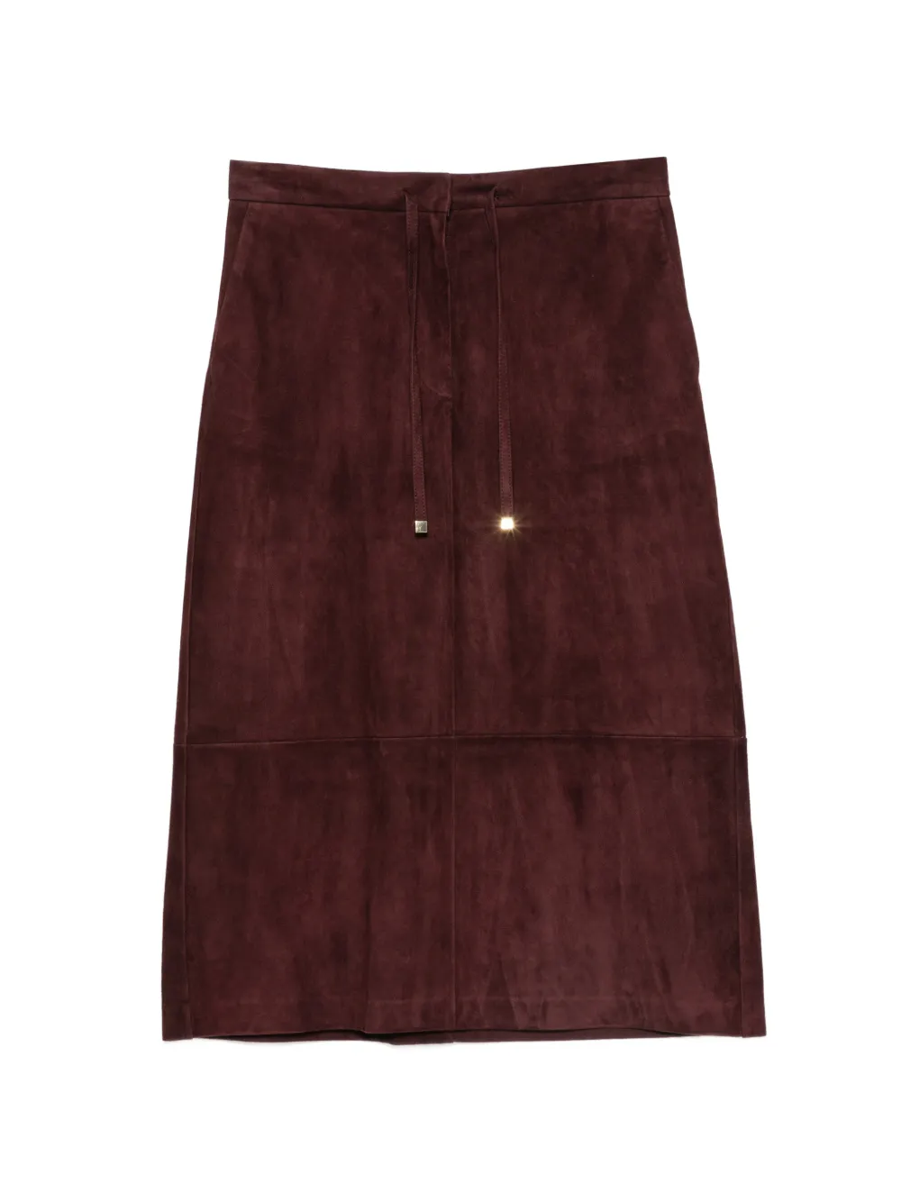'S Max Mara drawstring suede midi skirt - Rosso