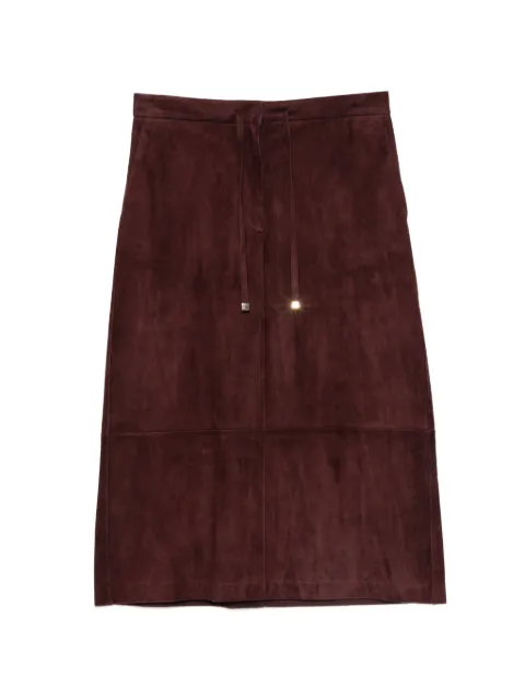 'S Max Mara falda midi de ante con cordones