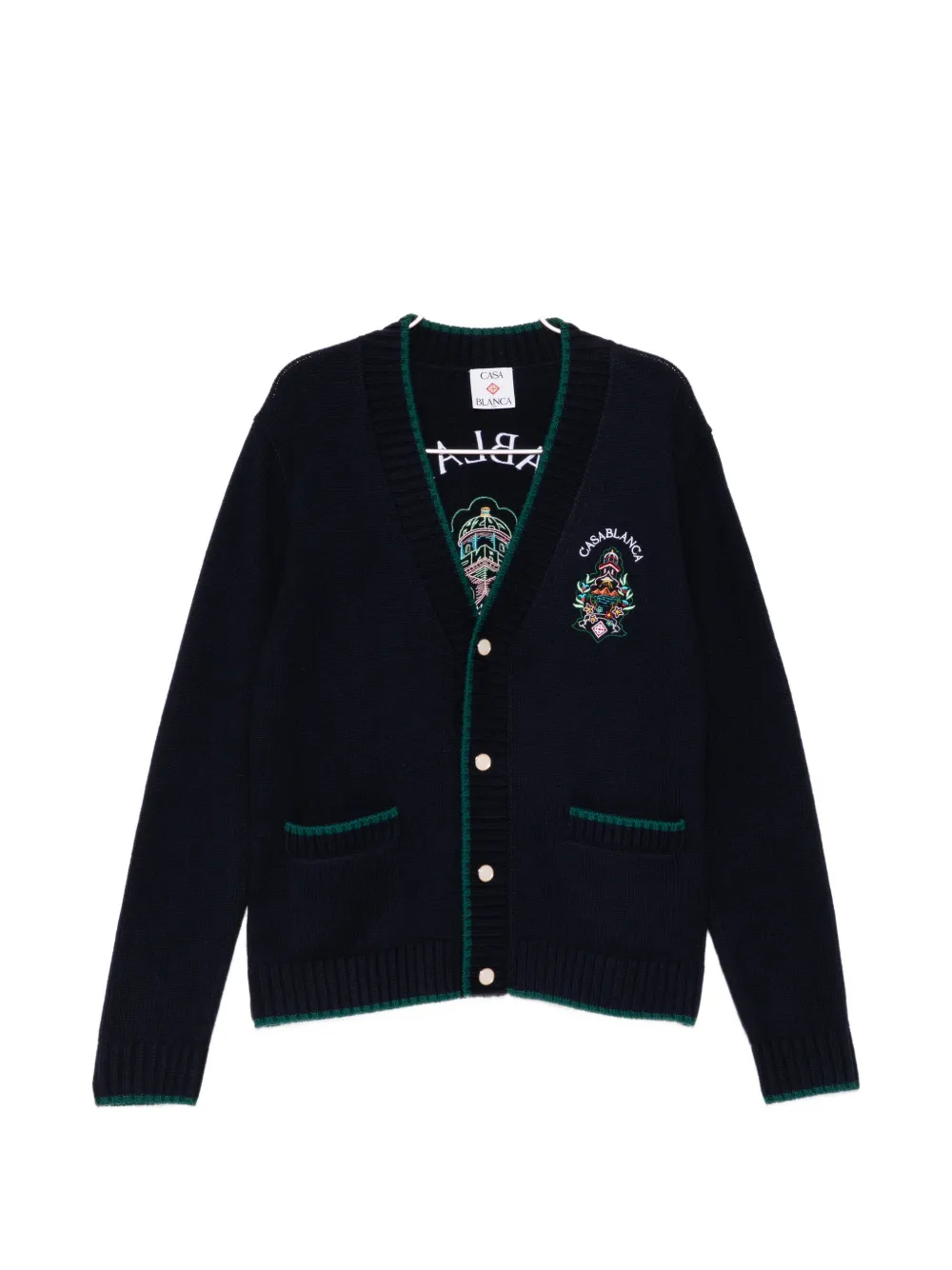 Casablanca Cardigan con ricamo - Blu