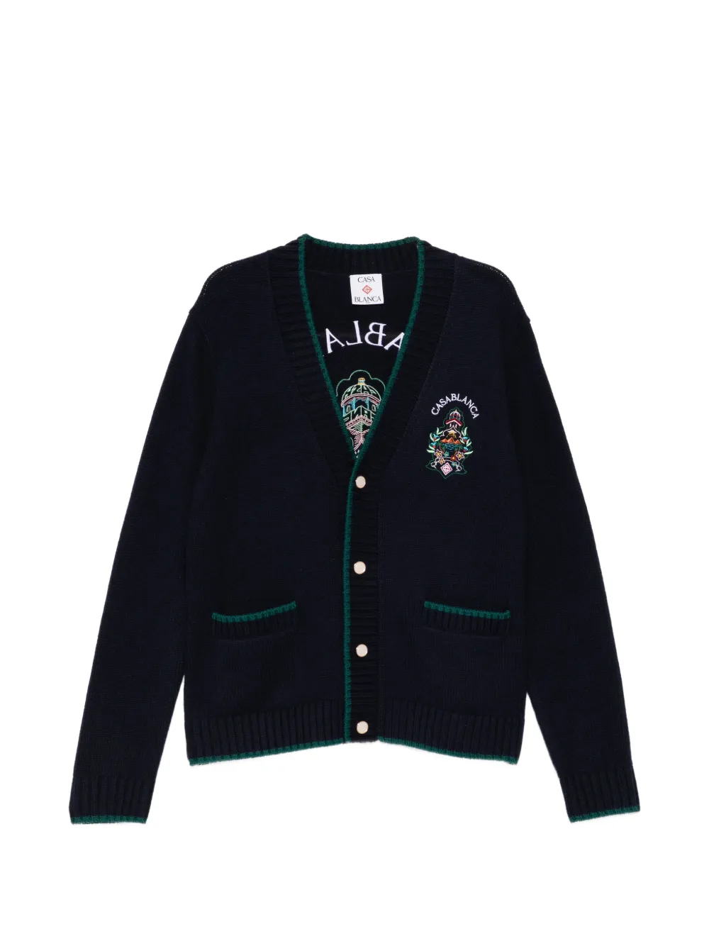 Casablanca Cardigan mit Logo-Stickerei - Blau