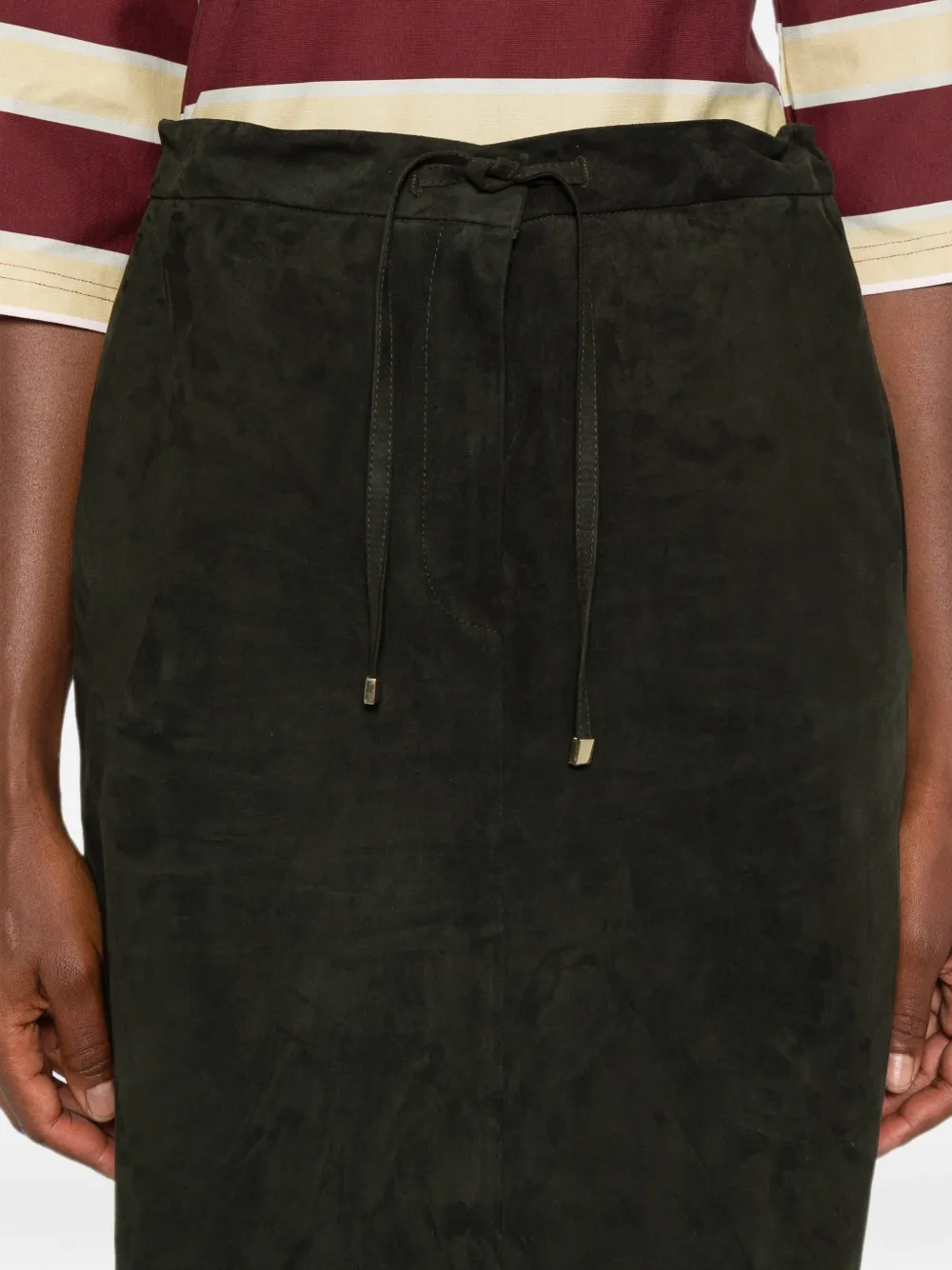 'S Max Mara Suède midi-rok Groen