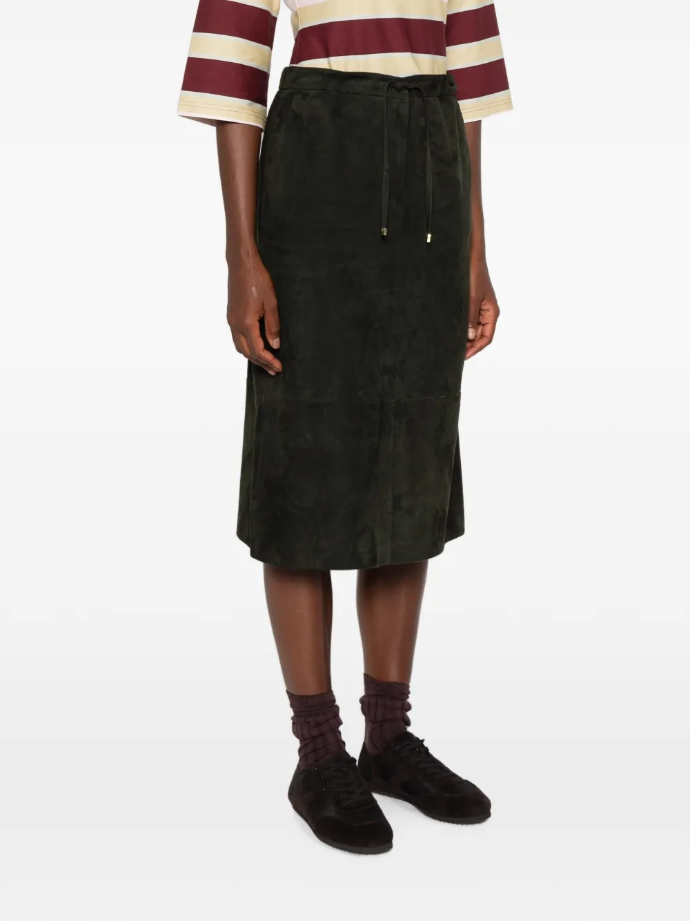 'S Max Mara Suède midi-rok Groen