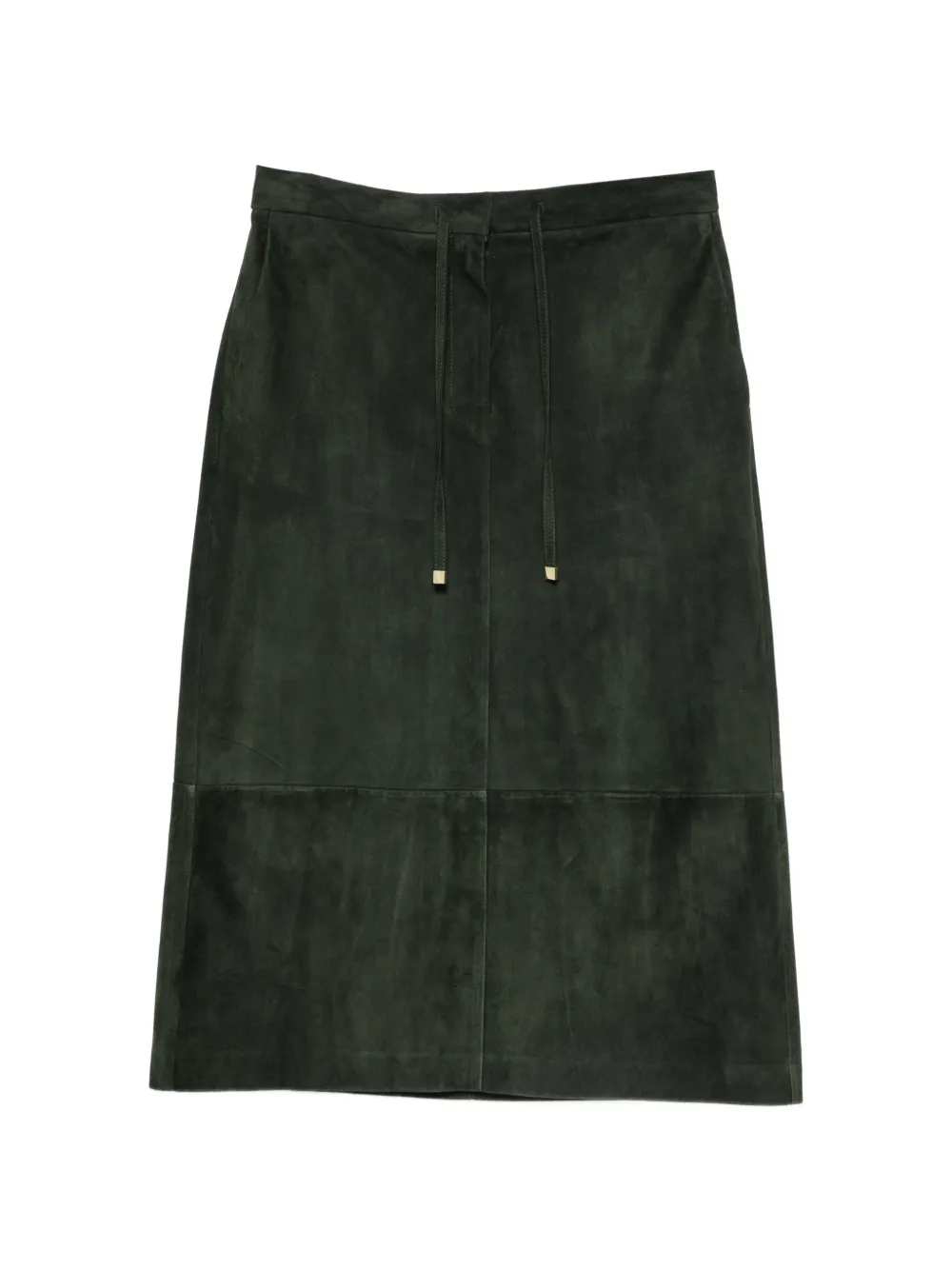 'S Max Mara drawstring suede midi skirt - Green