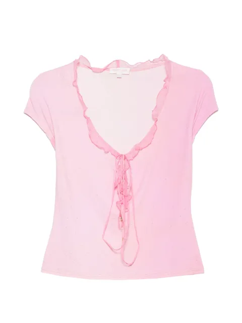 Roberto Cavalli Vintage 2000s ruffled-collar T-shirt