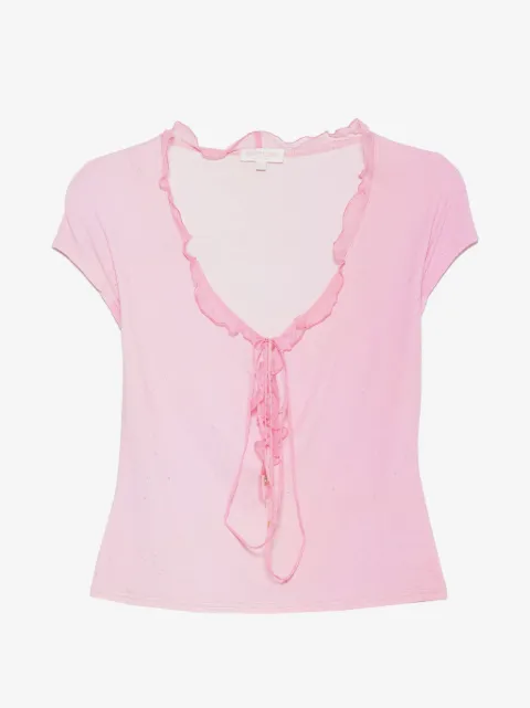 Roberto Cavalli Vintage 2000s ruffled-collar T-shirt