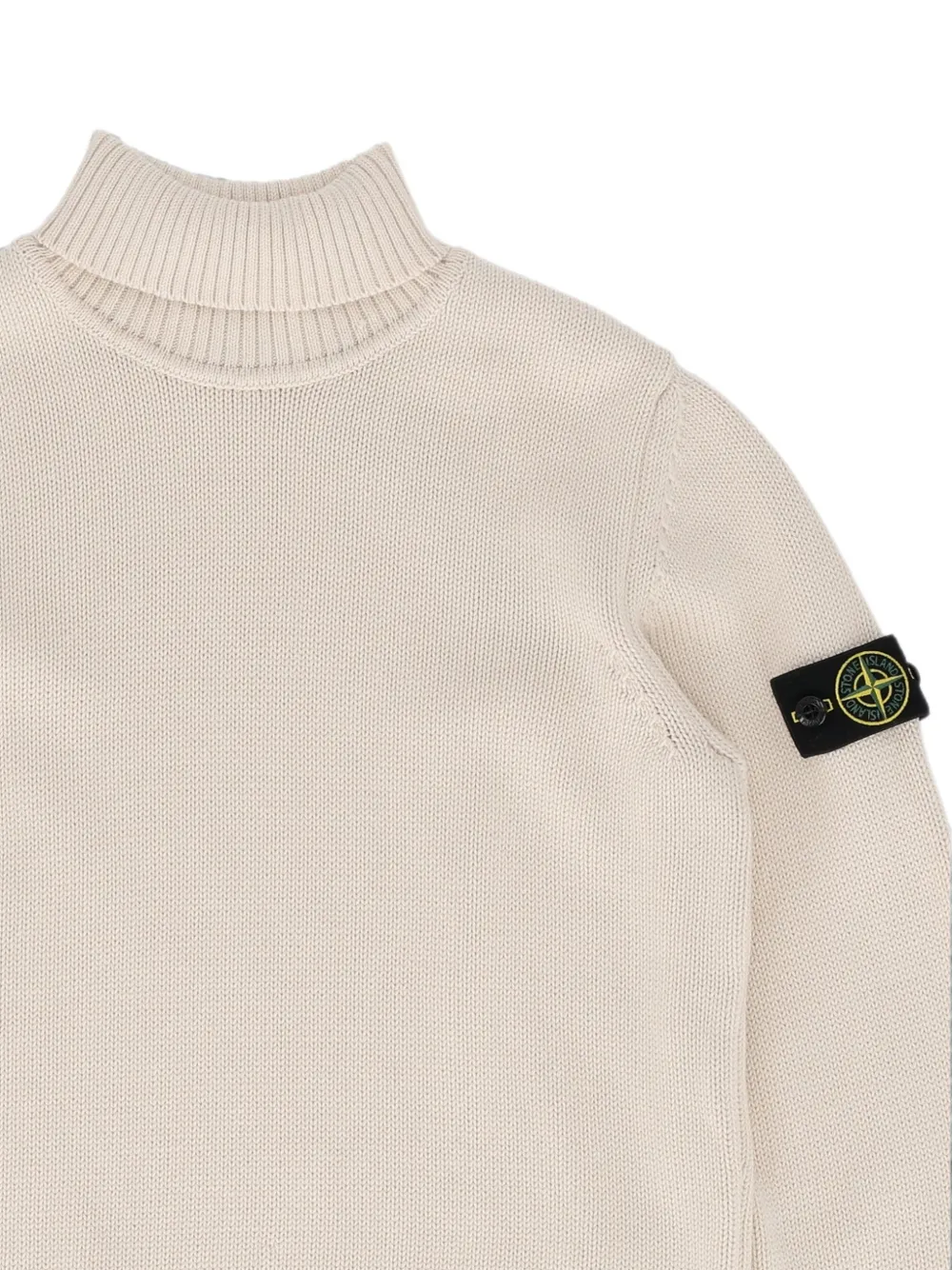 Stone Island Junior Coltrui met logopatch Beige