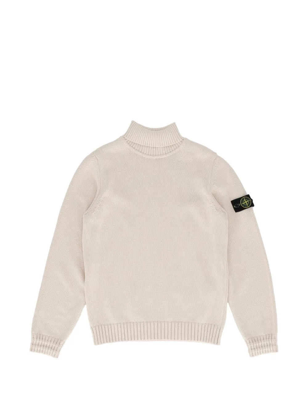 Stone Island Junior logo-patch roll-neck sweater - Toni neutri