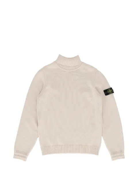 Stone Island Junior logo-patch roll-neck sweater