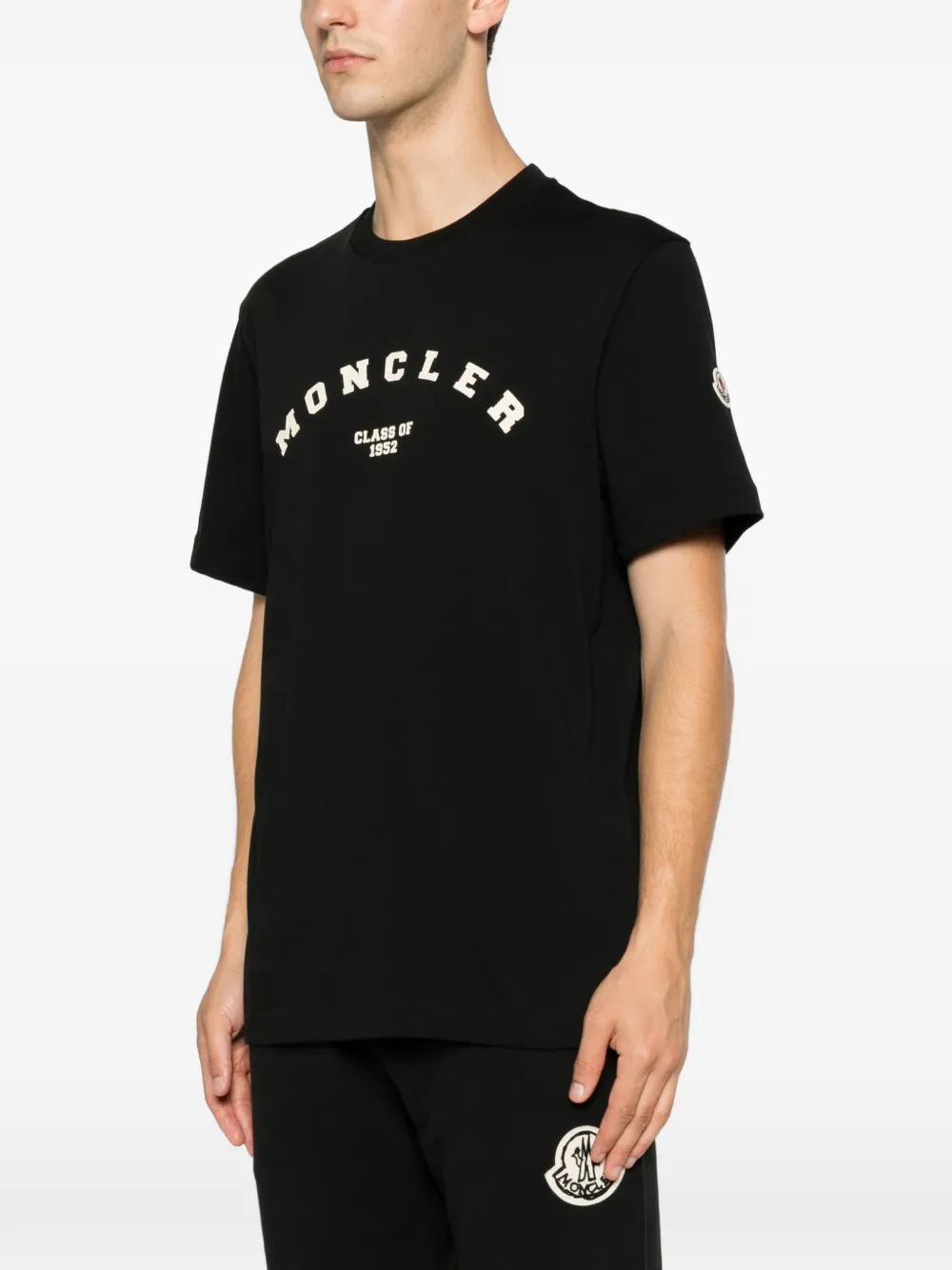 Moncler T-shirt met logoprint Zwart