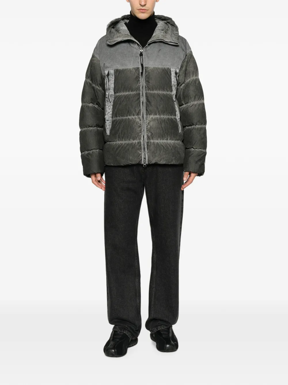 C.P. Company Gewatteerd jack met capuchon Grijs
