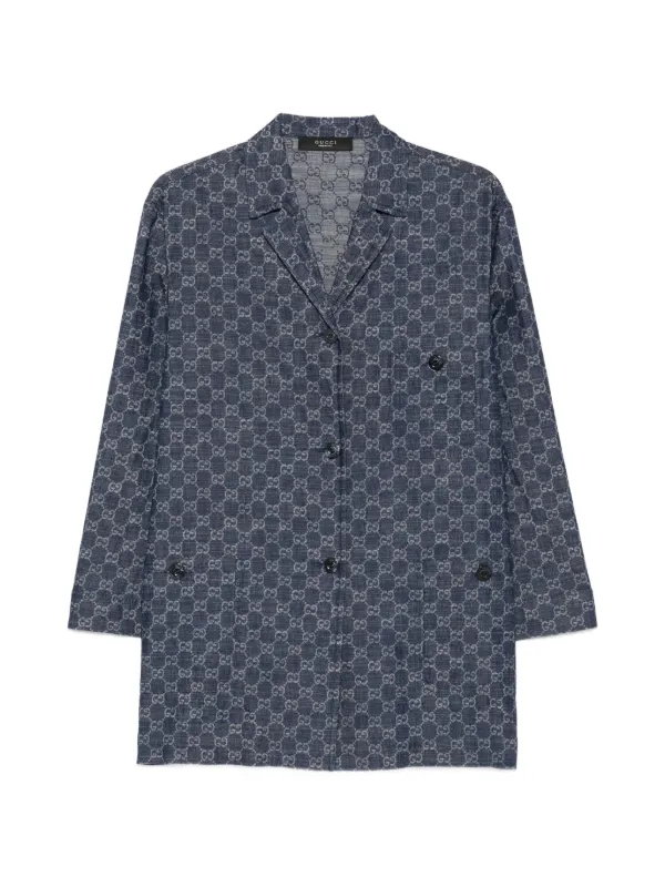 Gucci GG Jacquard Denim Jacket in Blue