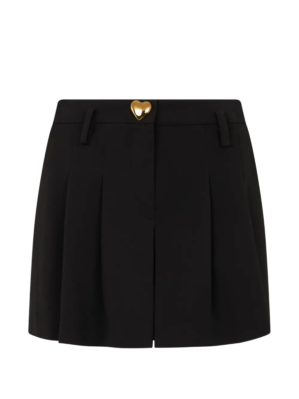 Moschino heart-button pleated shorts - Nero
