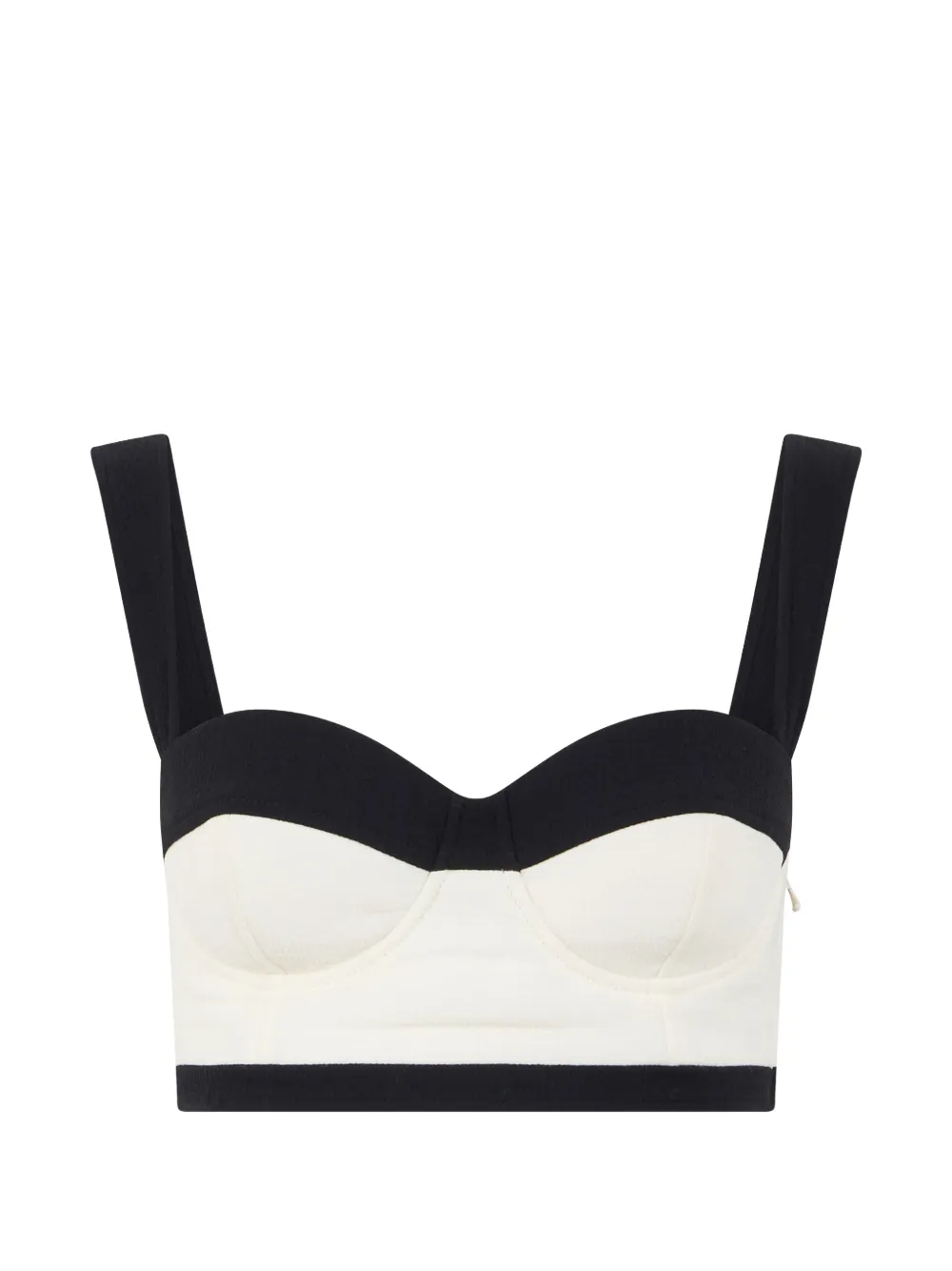 Moschino contrast-trim corset top - Bianco