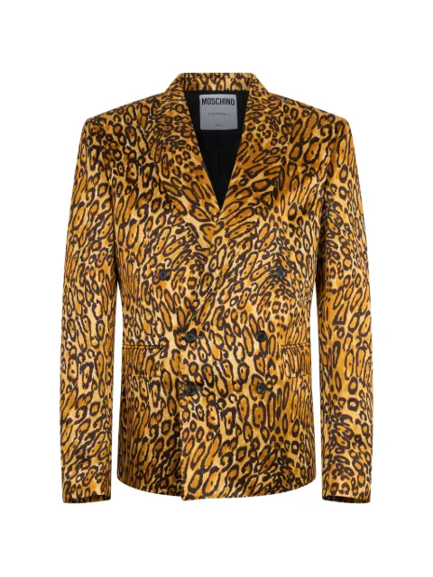 Moschino leopard-print double-breasted blazer