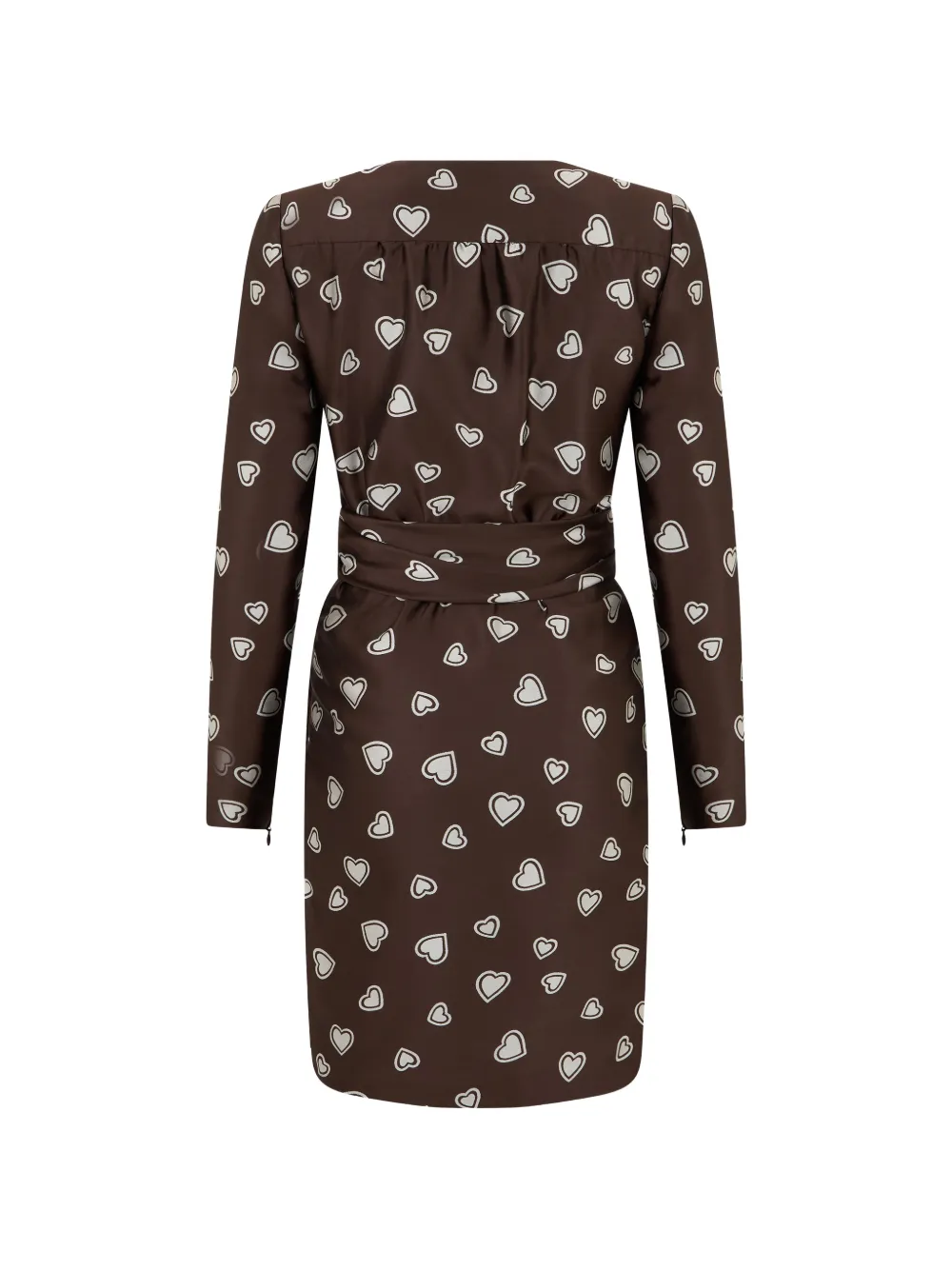 Moschino Mini-jurk met dubbele rij knopen en hartprint Bruin