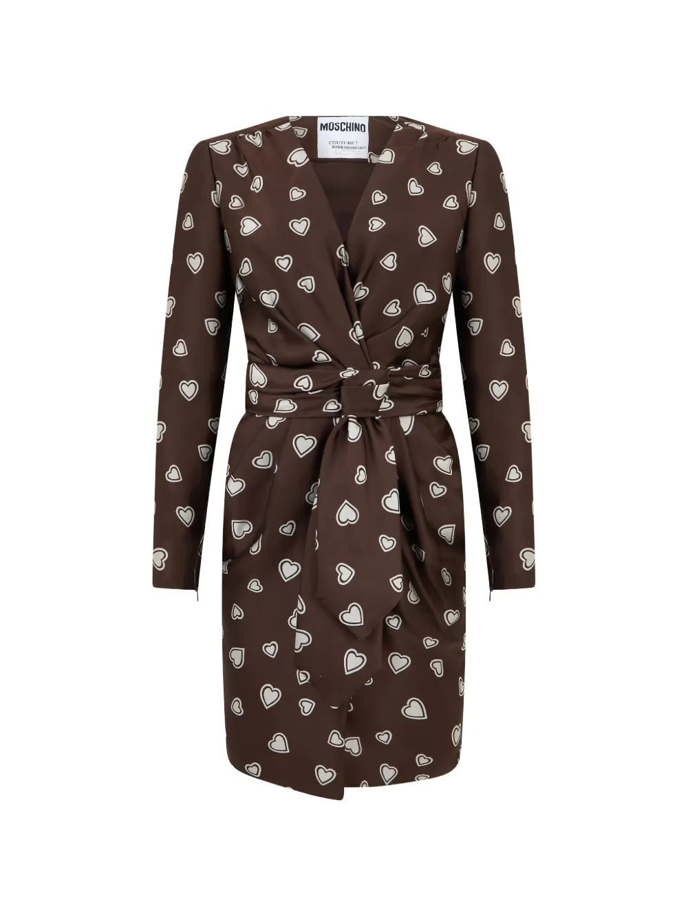 Moschino heart-print double-breasted mini dress - Braun