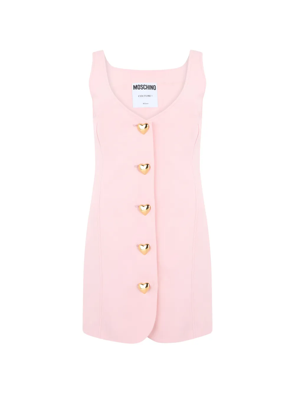 Moschino heart-button sleeveless mini dress - Rosa