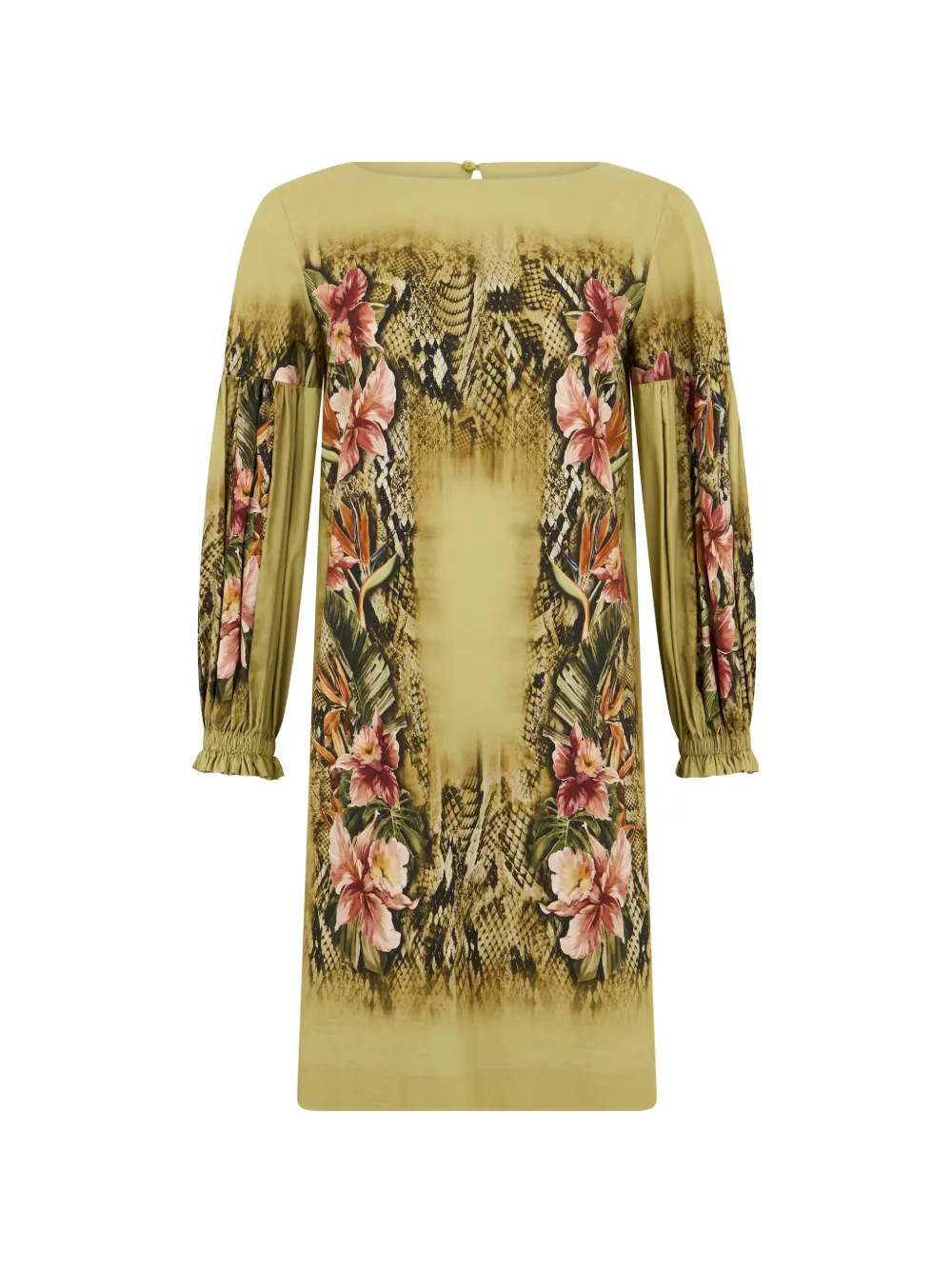 Alberta Ferretti floral-print animal-print mini dress - Verde