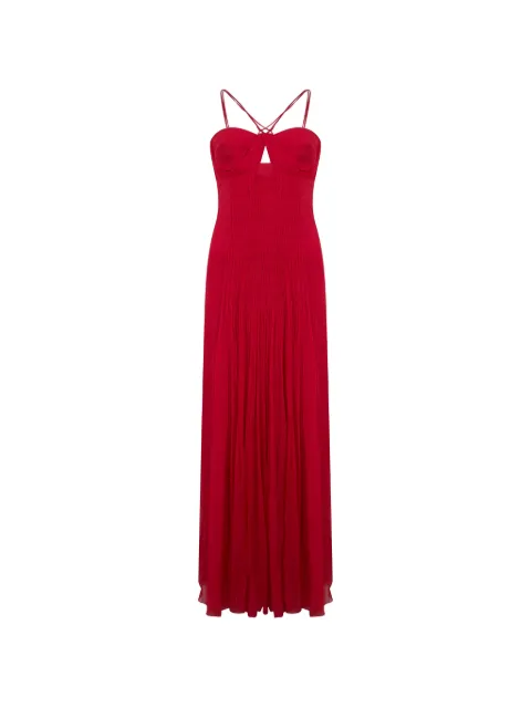 Alberta Ferretti vestido largo fruncido
