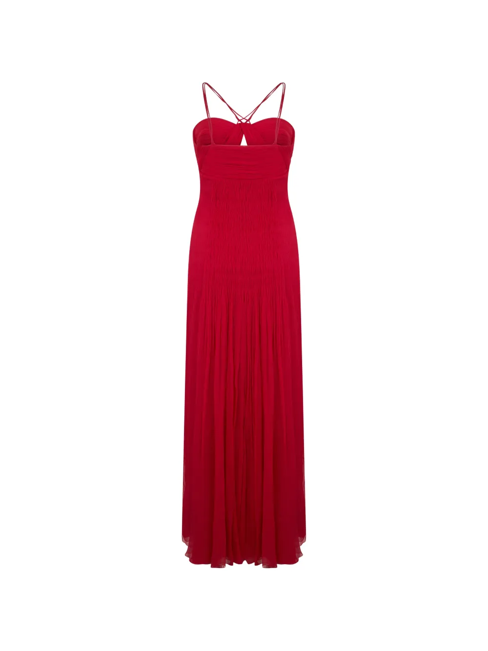 Alberta Ferretti Maxi-jurk met ruches Rood