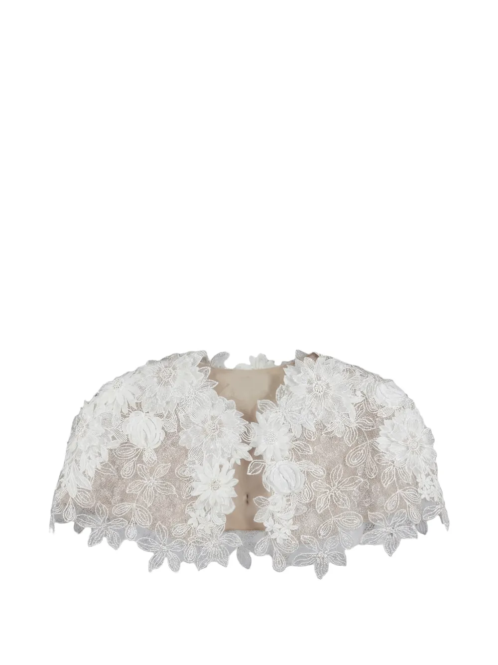 Gemy Maalouf floral-lace bolero - White
