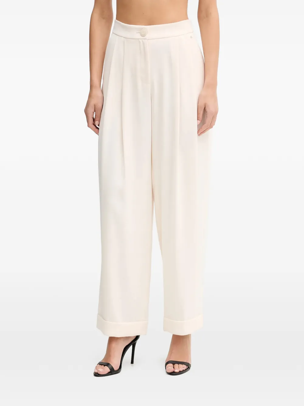 Armani Exchange buttoned pleated trousers - Toni neutri