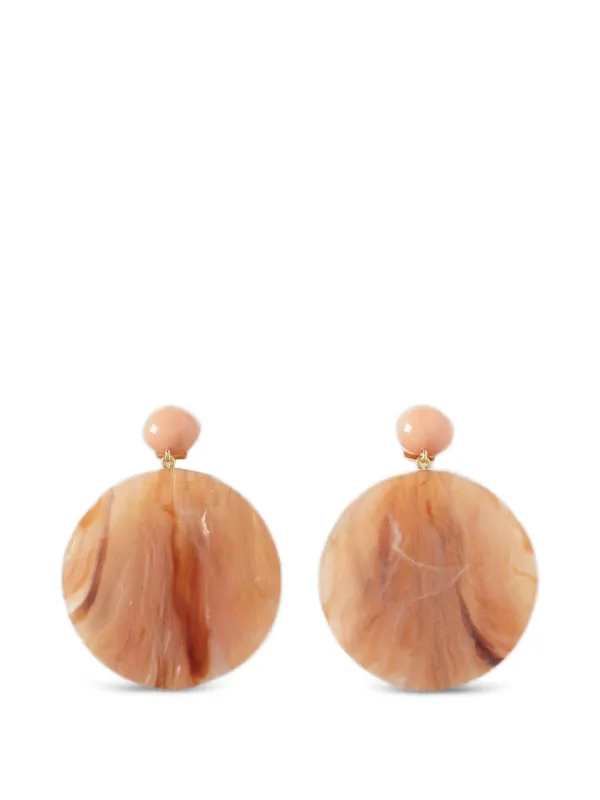 Emporio Armani Marble-effect Drop Earrings in Pink