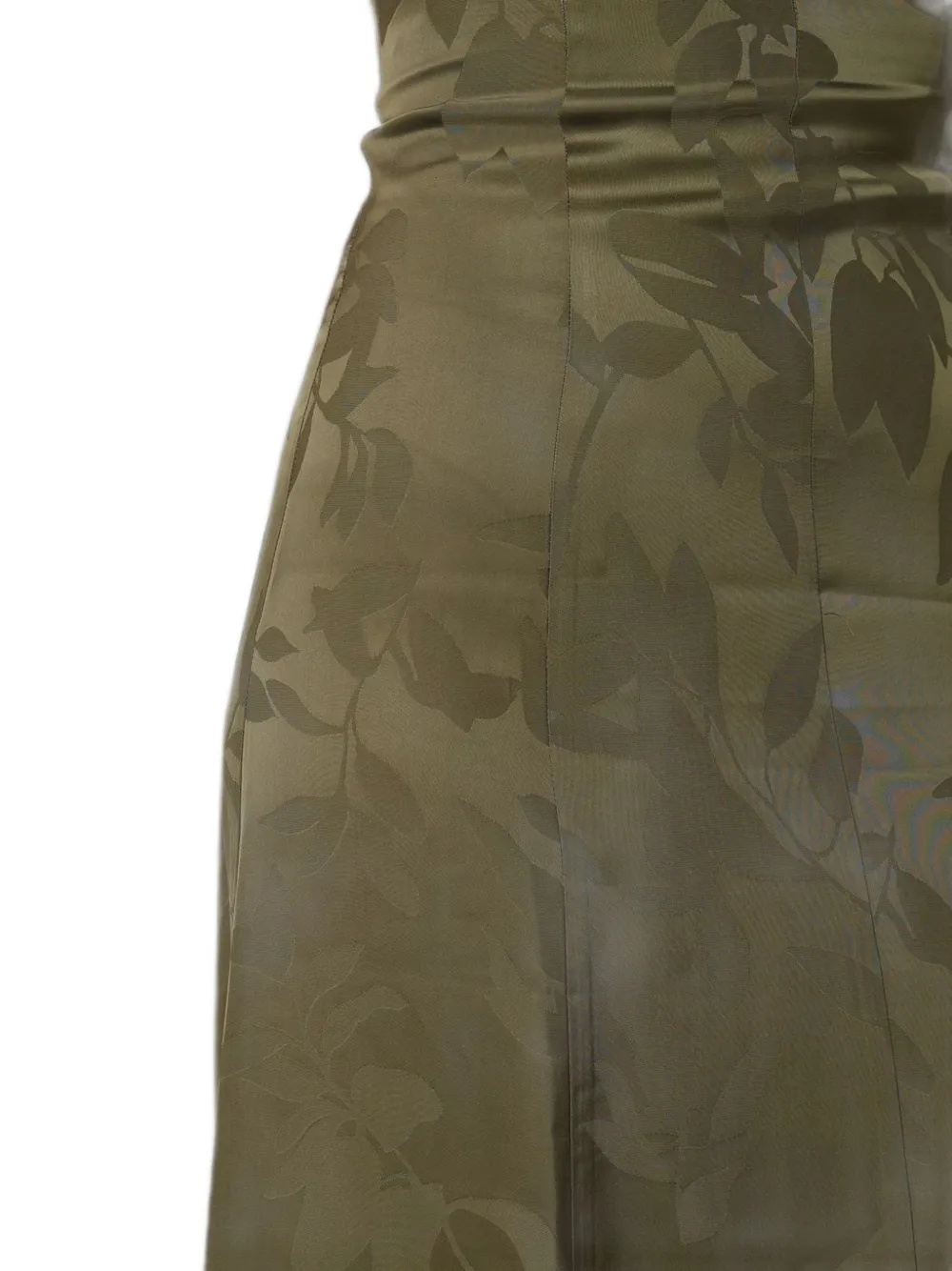 Armani Exchange Damast-satijnen maxi-jurk Groen