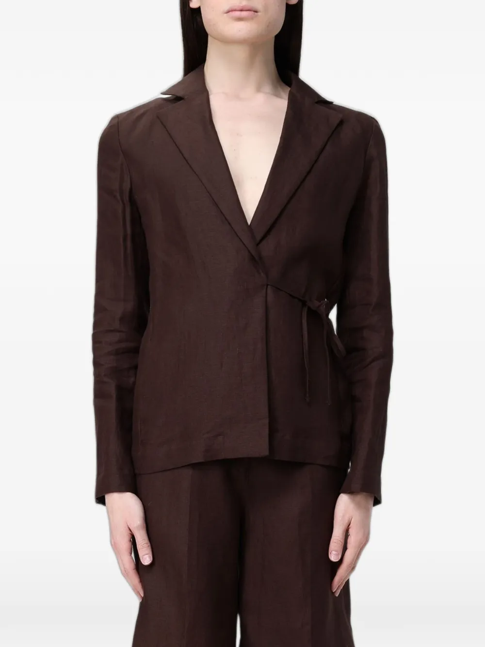 Colmar tie-fastening linen blazer Bruin