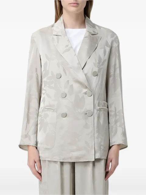Armani Exchange double-breasted flower-pattern blazer