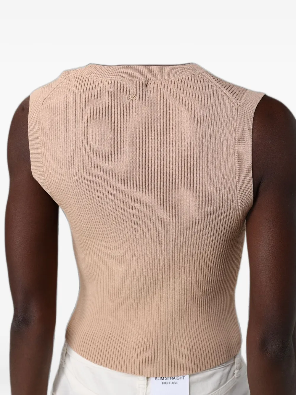 Armani Exchange Ribgebreide spencer Beige