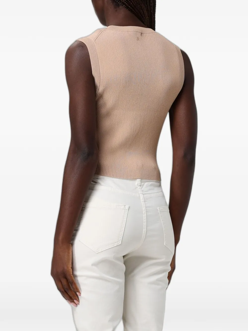 Armani Exchange Ribgebreide spencer Beige