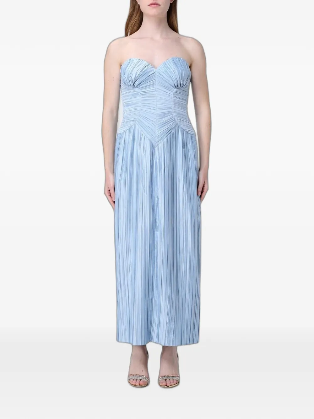 Cult Gaia Ashika plissé corset midi dress - Blu