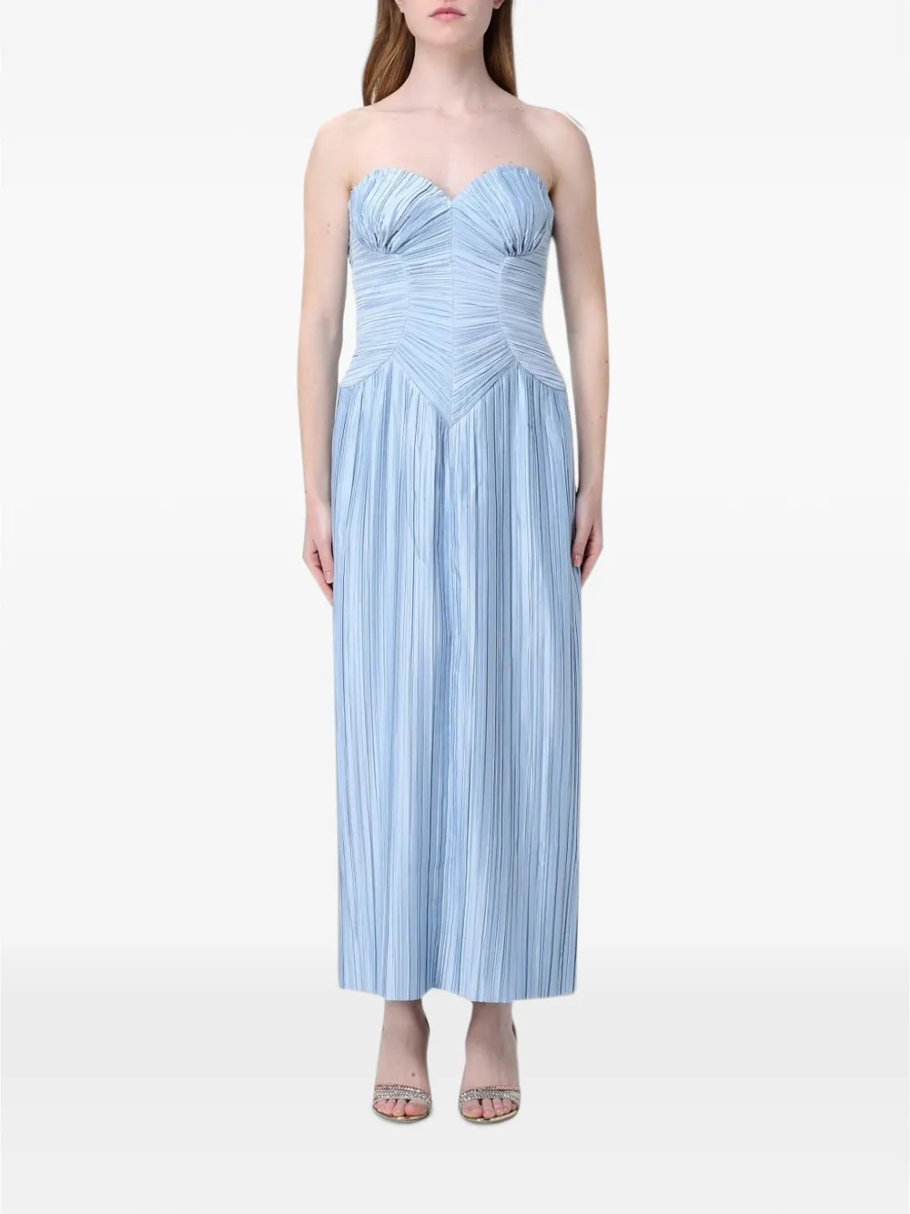 Cult Gaia Ashika plissé corset midi dress - Blu
