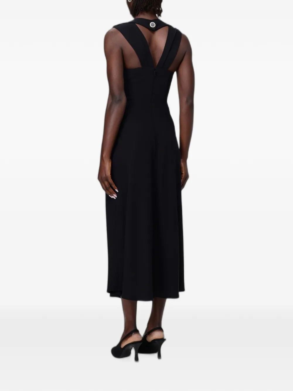 Armani Exchange Crêpe mouwloze midi-jurk Zwart