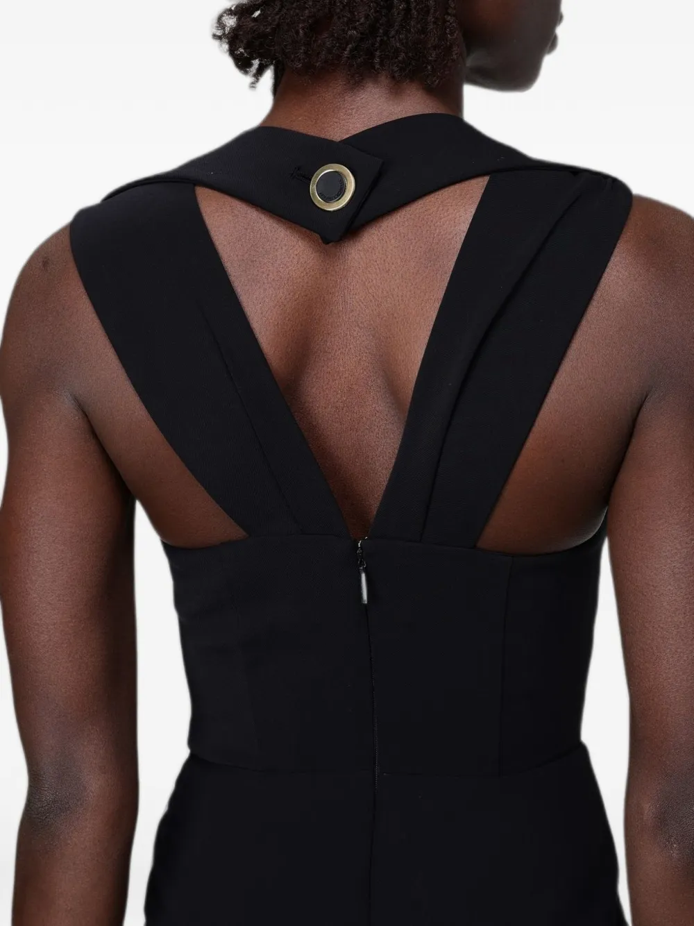 Armani Exchange Crêpe mouwloze midi-jurk Zwart