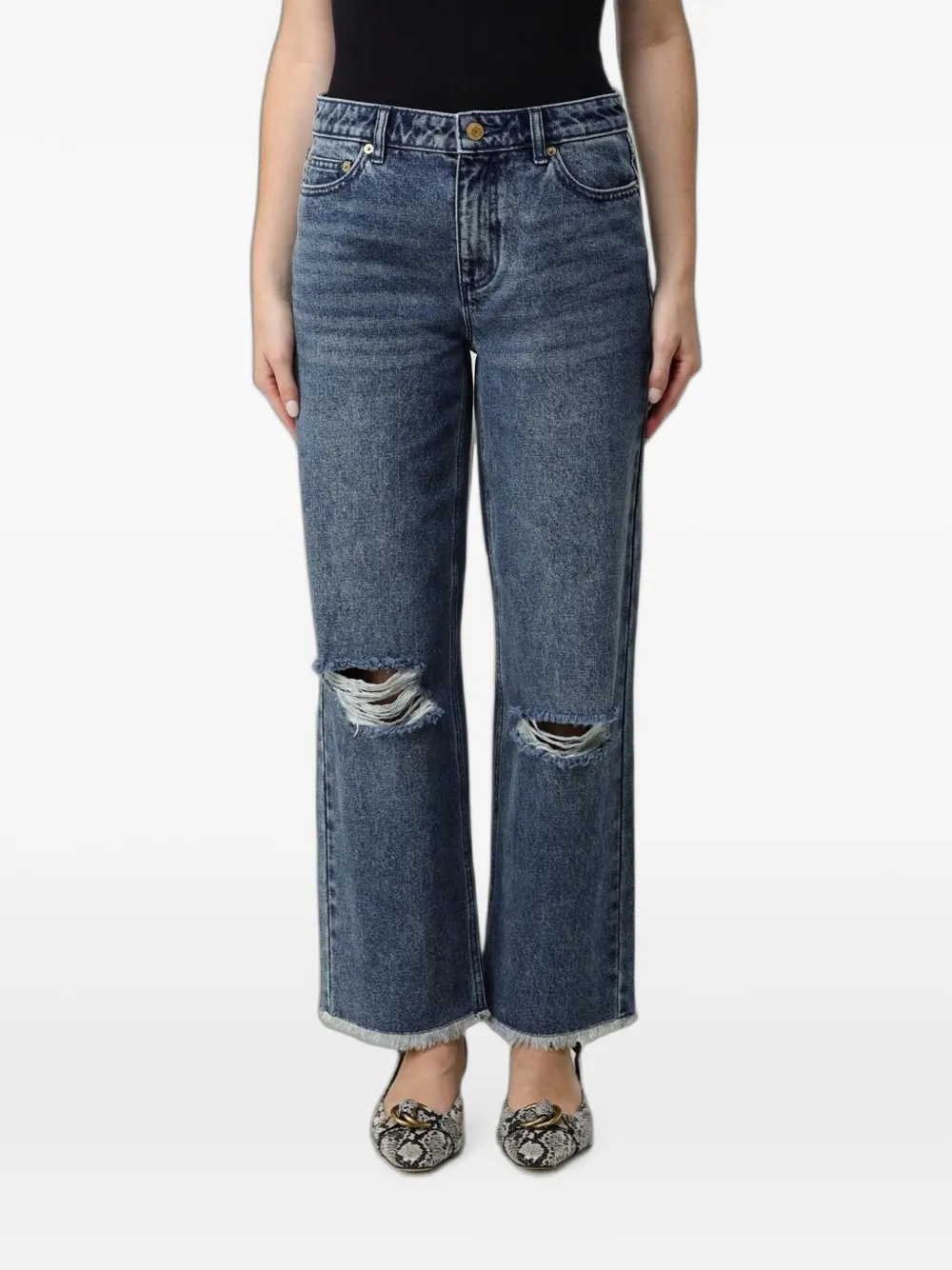 Michael Kors distressed frayed jeans - Blu