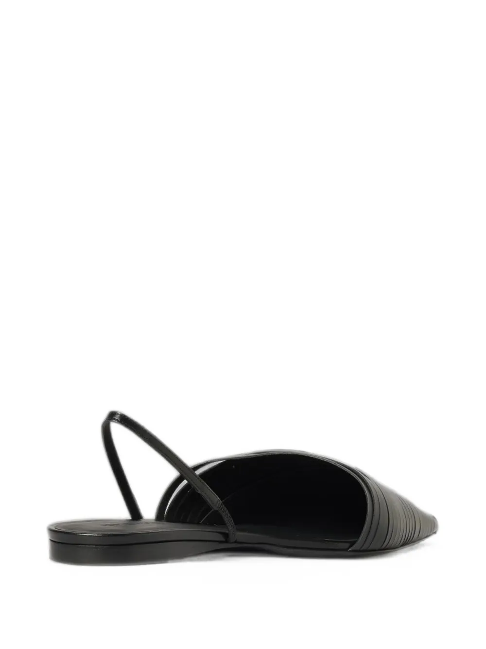 Emporio Armani laser-cut slingback flat pumps Zwart