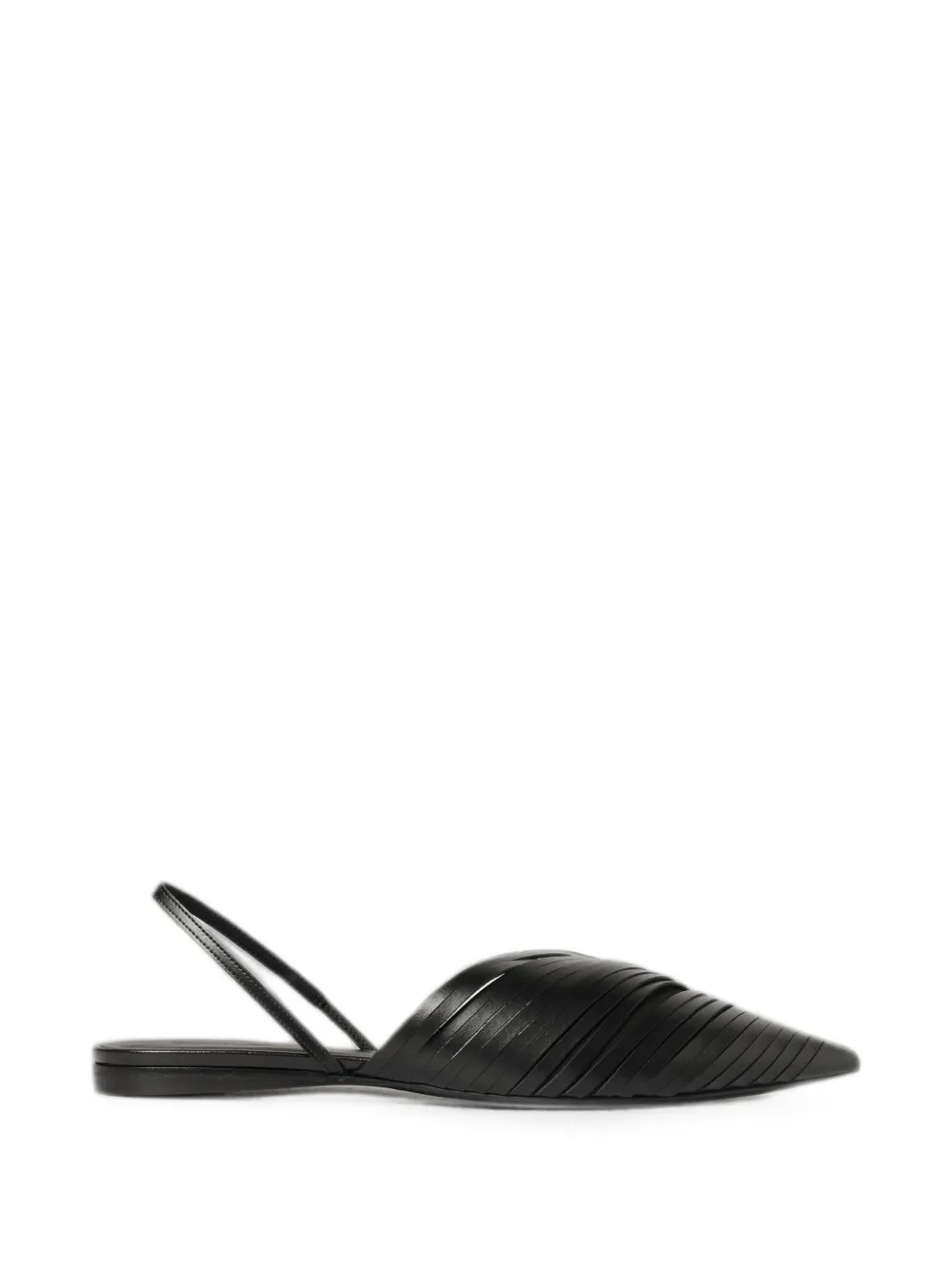 Emporio Armani laser-cut slingback flat pumps Zwart