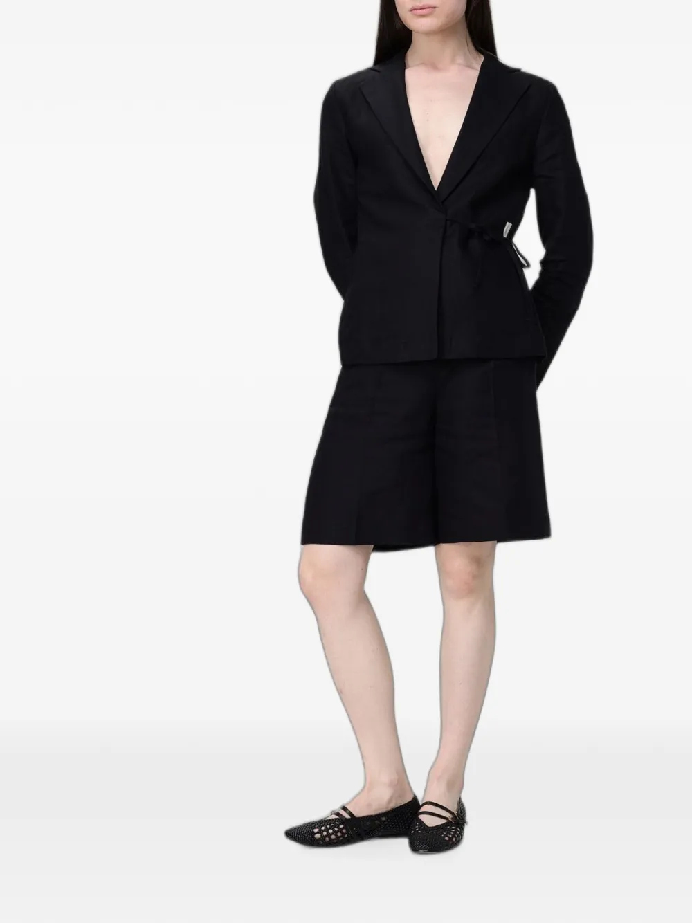 Colmar Blazer met wikkel-effect en strik Zwart