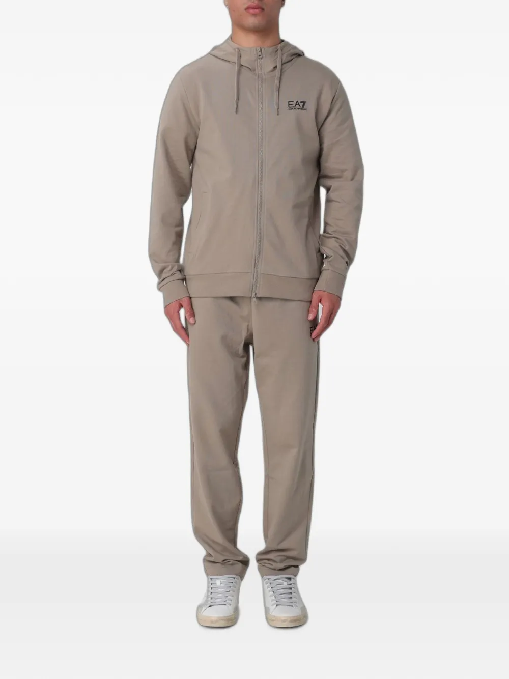 Ea7 Emporio Armani logo-print tracksuit - Toni neutri