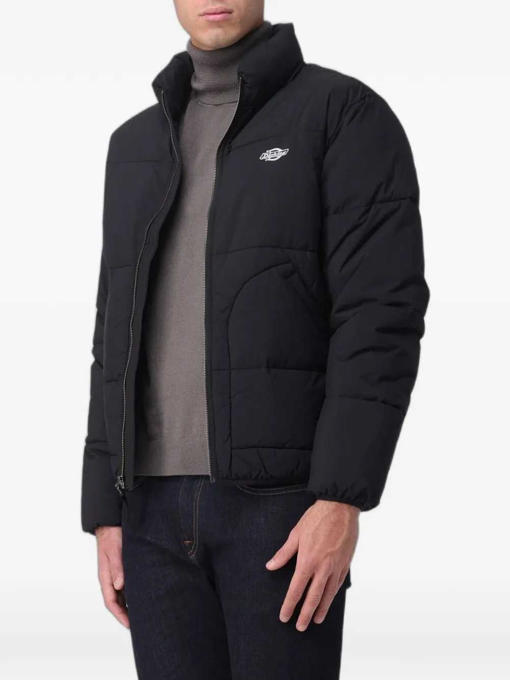 DICKIES Gewatteerd jack met logopatch Zwart