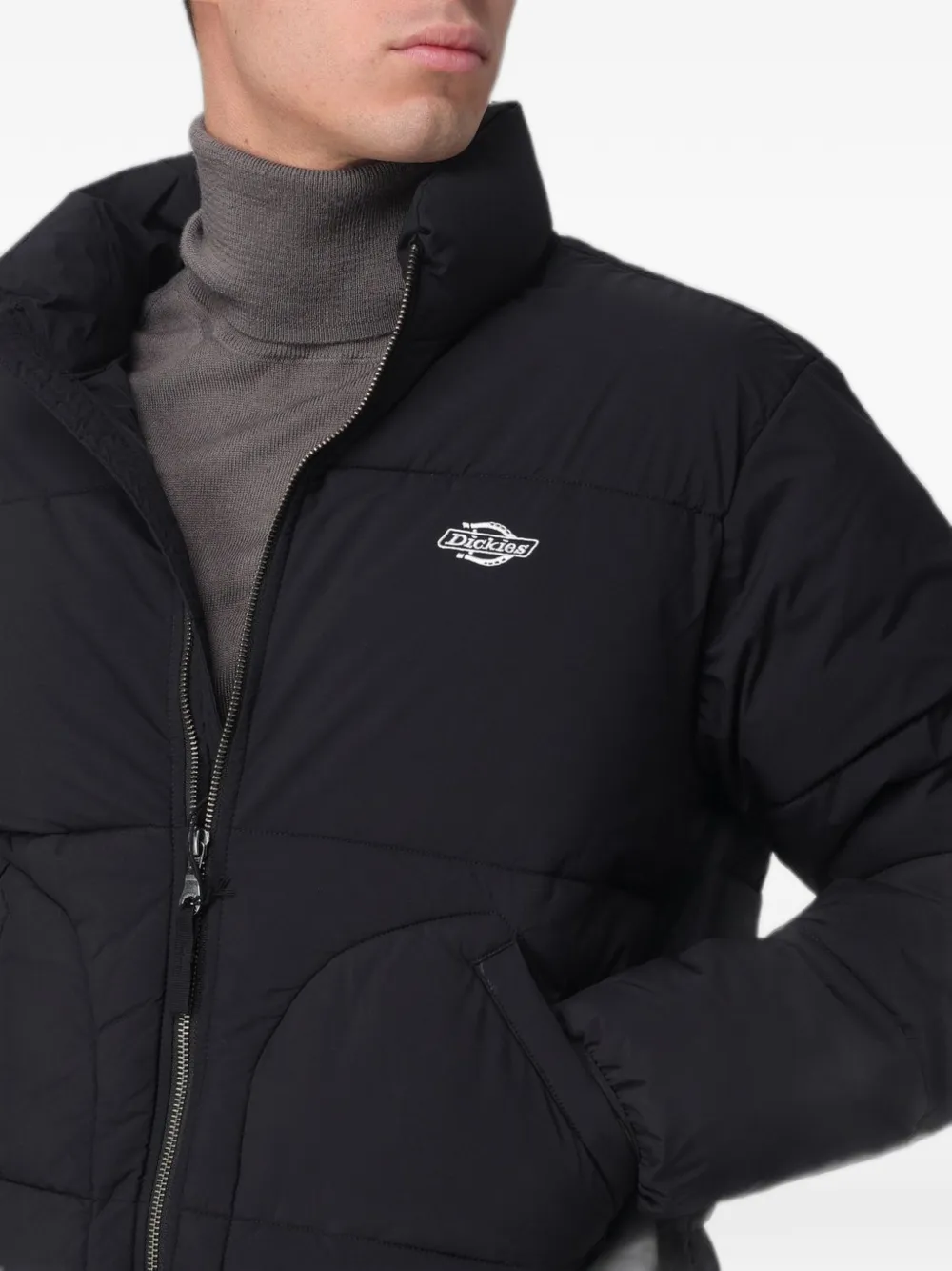 DICKIES Gewatteerd jack met logopatch Zwart