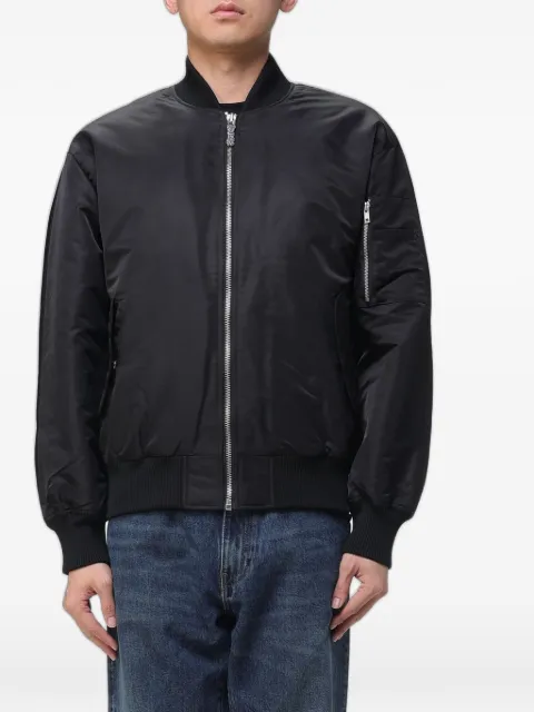 DISCLAIMER logo-print bomber jacket
