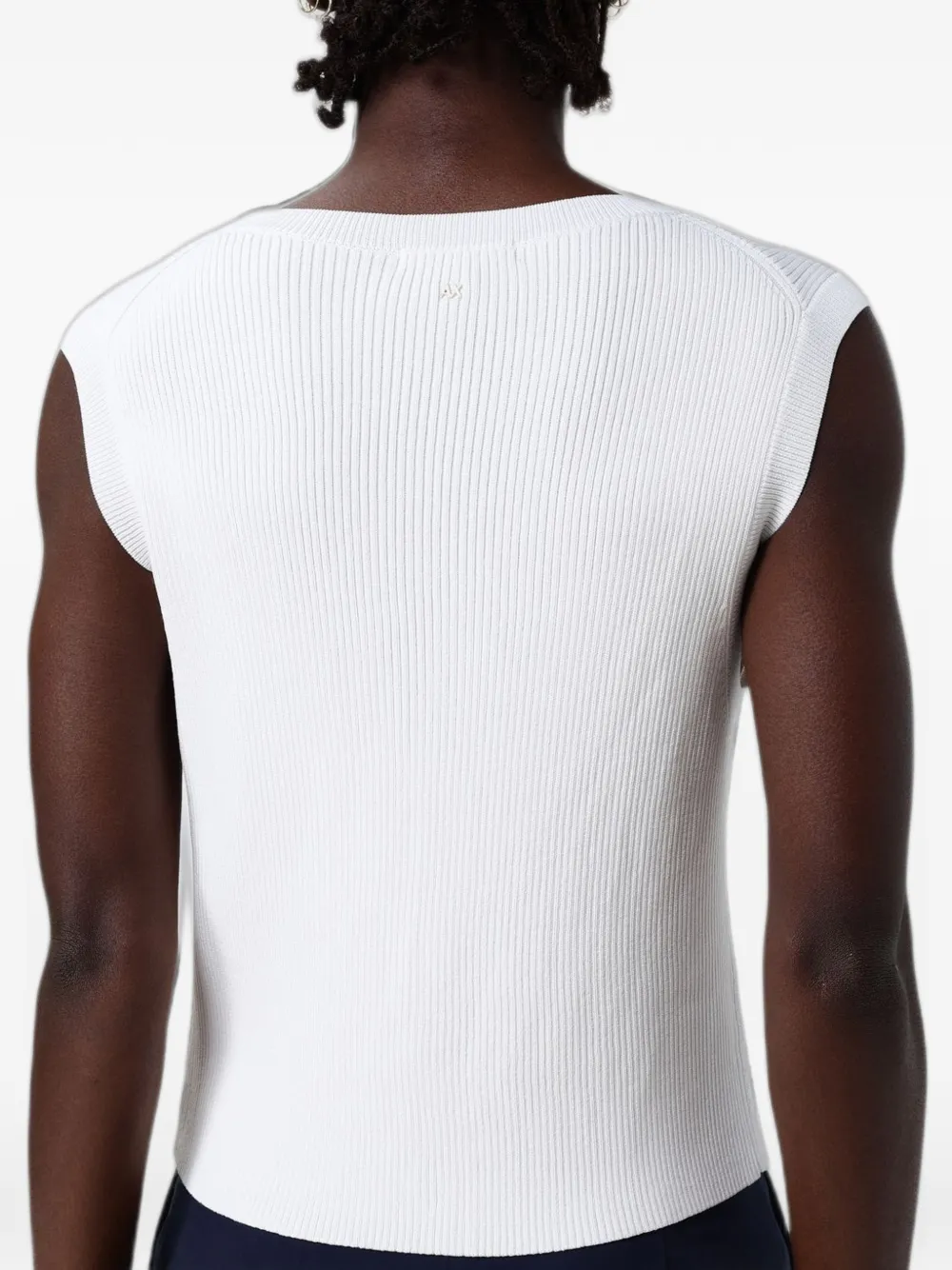 Armani Exchange Ribgebreid gilet Wit